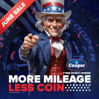 June Cooper Sale: More Mileage Less Coin

Getting more mileage for less money is like enjoying more time outside for less work. Both offer better value and efficiency in life. Take advantage of the Cooper June sale by getting out to your local dealers for your new set of all-terrain 4x4 tyres at the best value possible.

#CooperJuneSale #MoreValueLessCoin #4wd #offroad #TireDeals #onroad #at3 #adventureawaits #coopers #4x4offroad #cooper #coopertyres